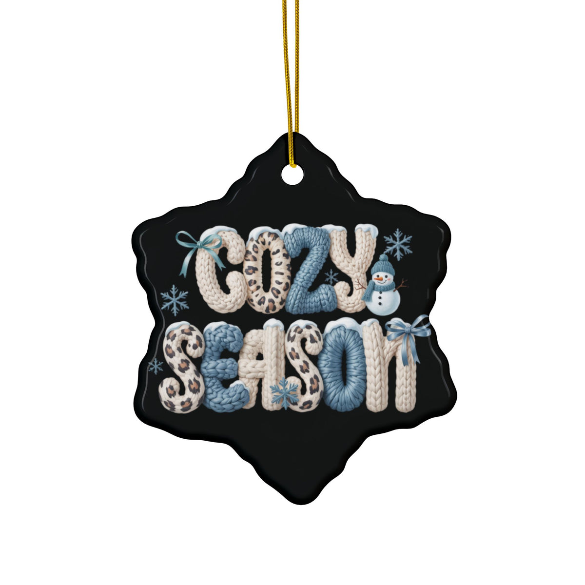 Cozy Season Faux Knit Lettering Tree Ornaments