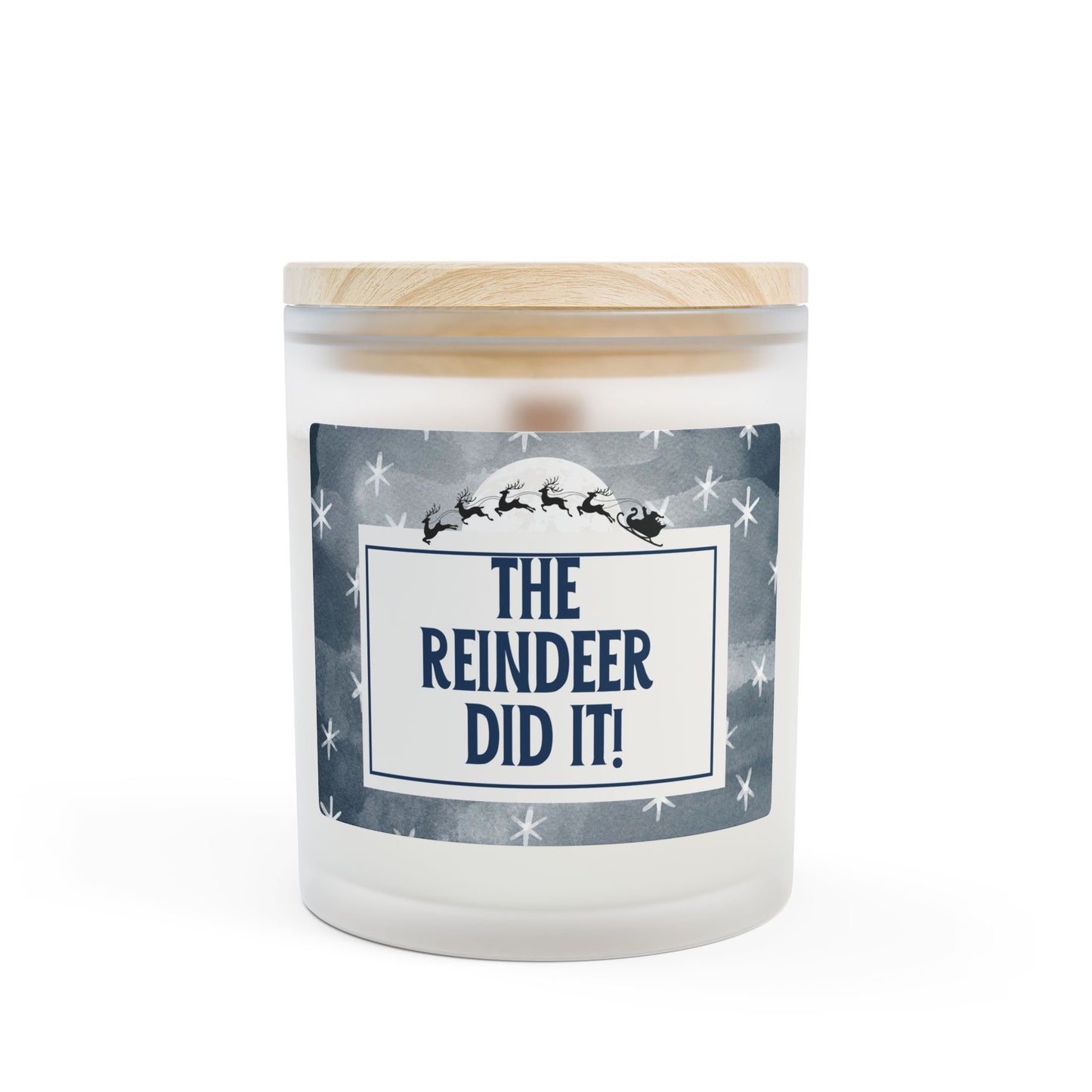 The Reindeer Did It! - Frosted Glass Christmas Candle — 11oz