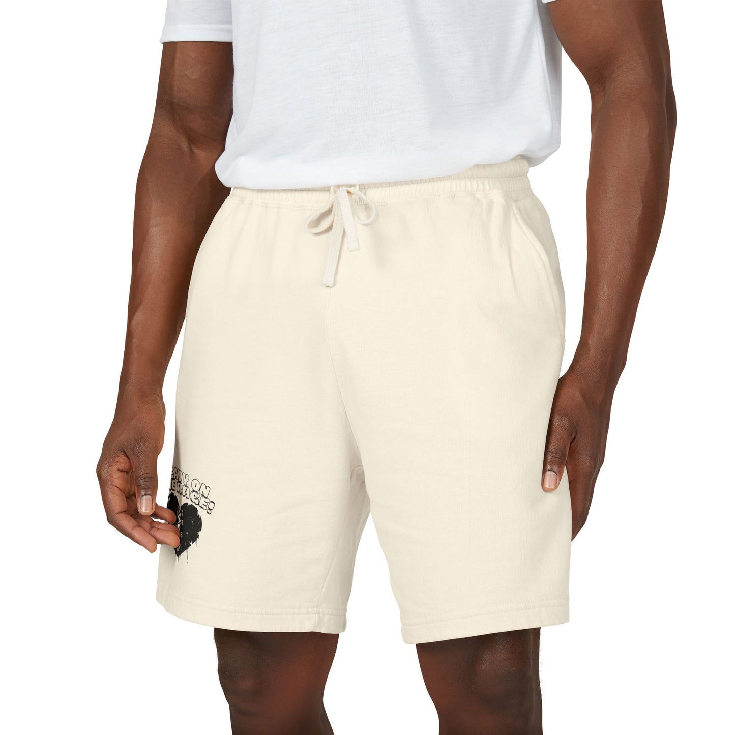 Heavy on the Rage Athletic Fleece Shorts -BE READY! (Right-Leg Print)