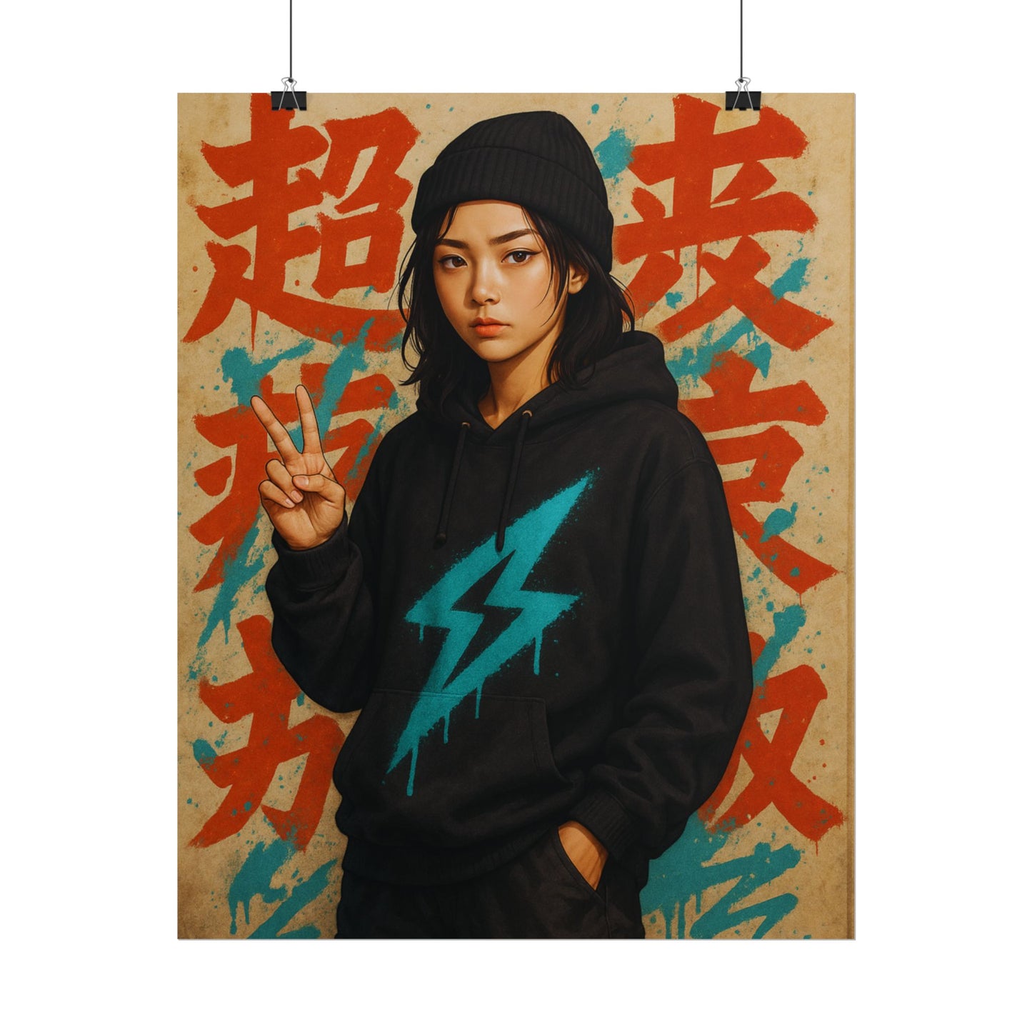 Japanese Kanji Street Art Anime Poster