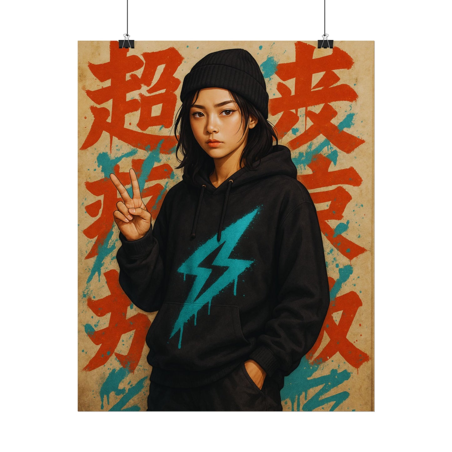 Japanese Kanji Street Art Anime Poster
