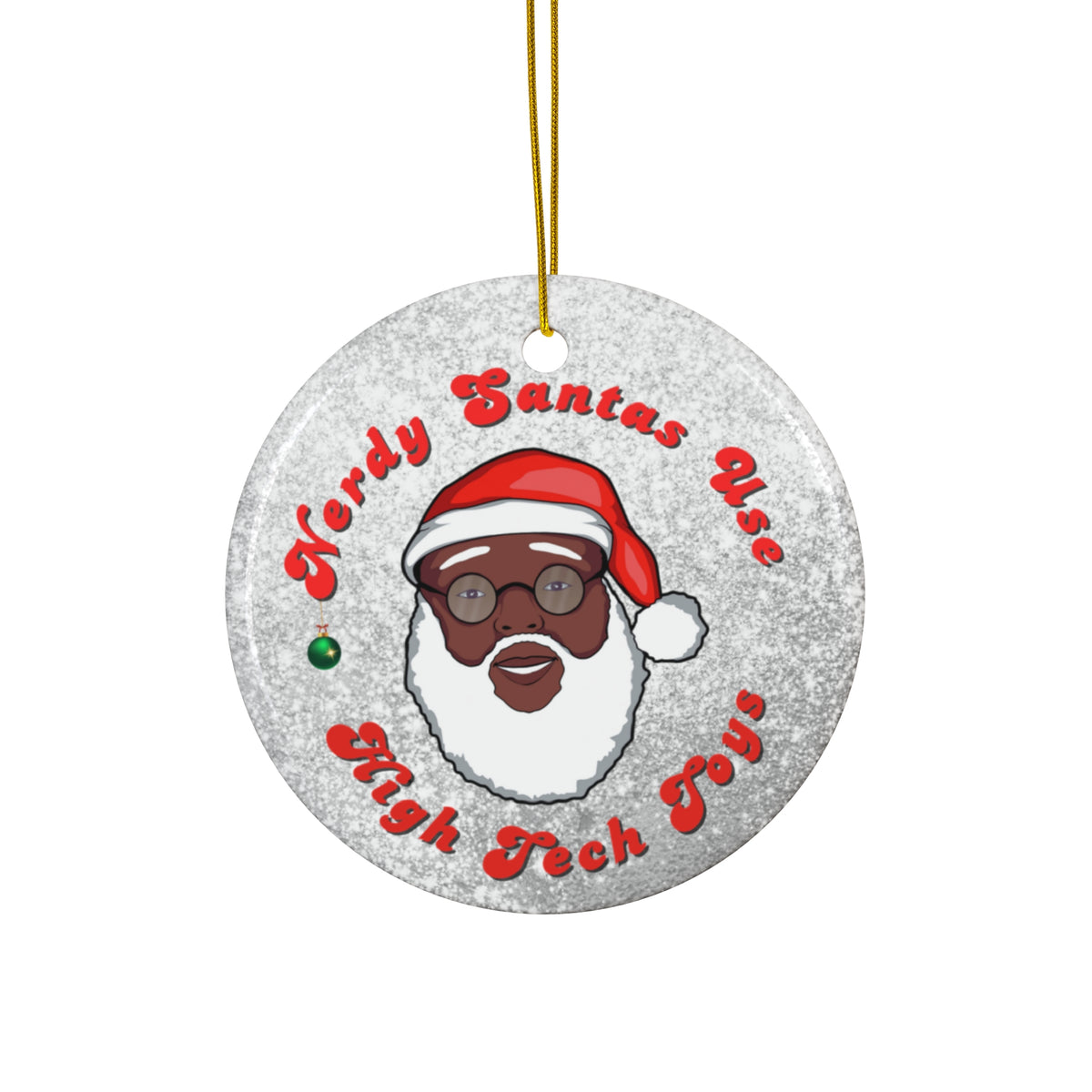 Nerdy Santa Christmas Ornament