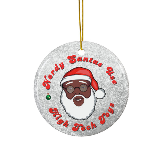 Nerdy Santa Christmas Ornament