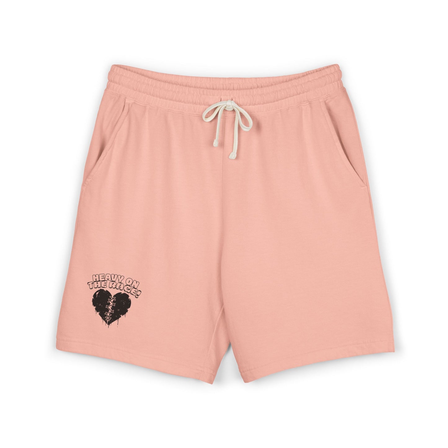 Heavy on the Rage Athletic Fleece Shorts -BE READY! (Right-Leg Print)