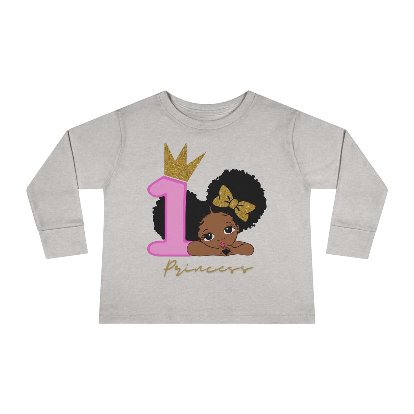 1st Birthday Brown-Girl Toddler Long Sleeve Tee | Best Deals & Free Shipping | Best Deals & Free Shipping | Best Deals & Free Shipping, Brand63