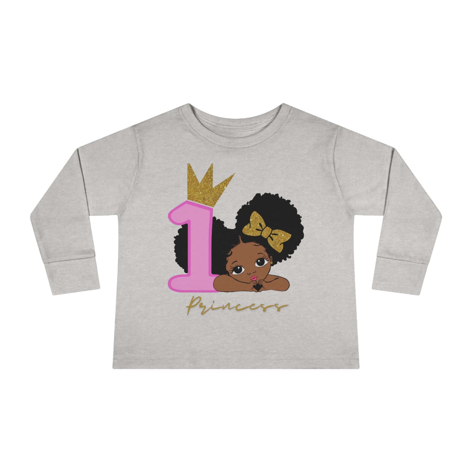 1st Birthday Brown-Girl Toddler Long Sleeve Tee | Best Deals & Free Shipping | Best Deals & Free Shipping | Best Deals & Free Shipping, Brand63