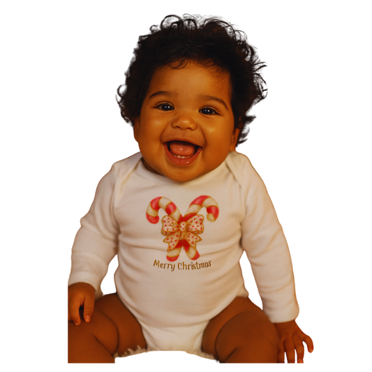 Candy Cane Infant Bodysuit — Christmas Baby Onesie
