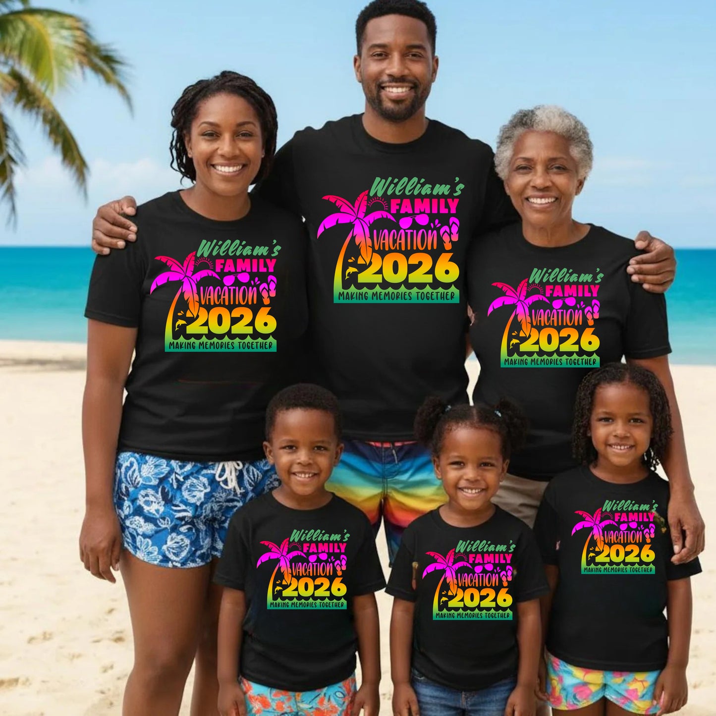 Custom Personalized Family Vacation T-Shirt