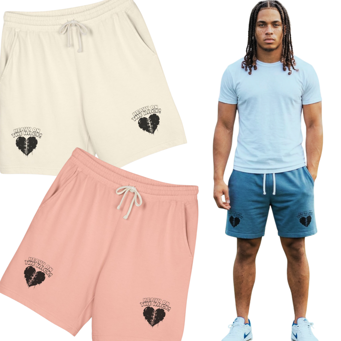 Heavy on the Rage Athletic Fleece Shorts -BE READY!