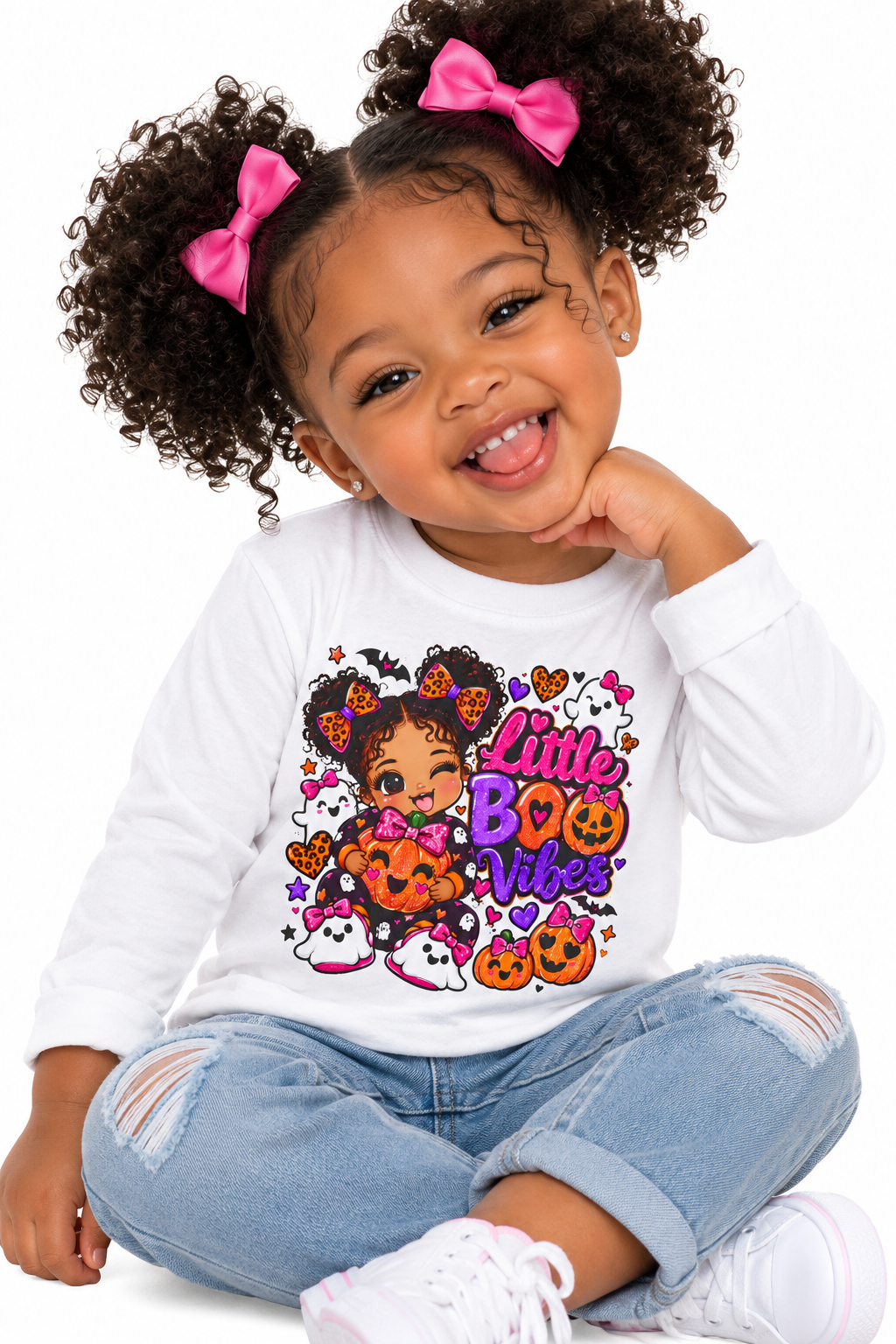 Toddler-Girl Cute Spooky Halloween Shirt