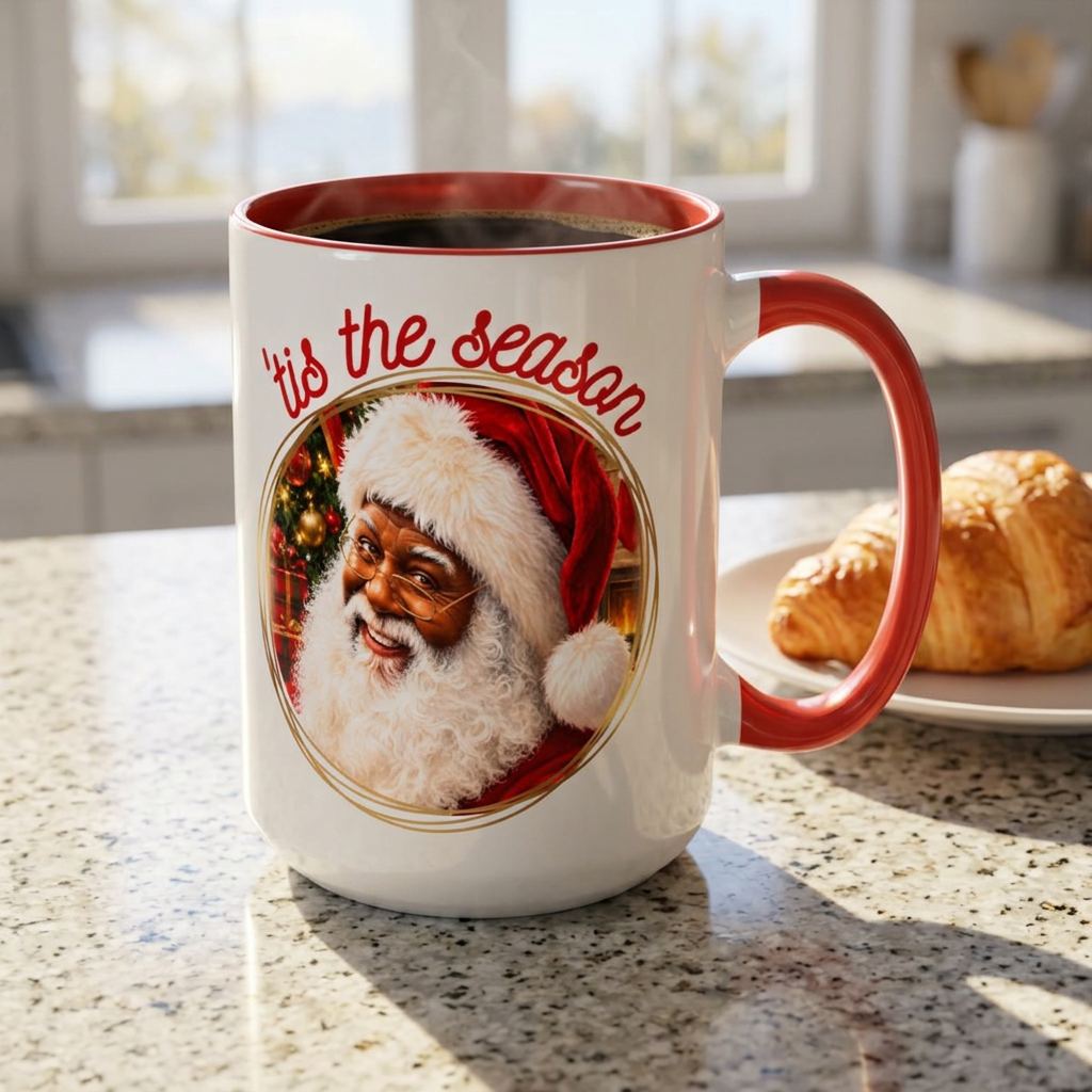 Black Santa Christmas Coffee Mug | ’Tis the Season