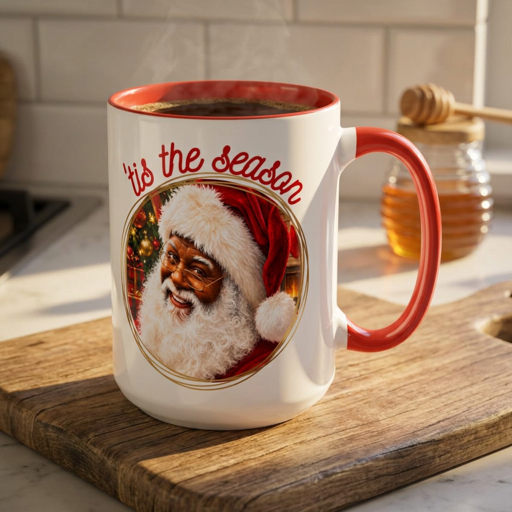 Black Santa Christmas Coffee Mug | ’Tis the Season