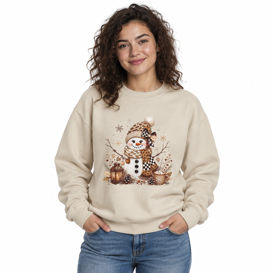 Cozy Snowman Winter Crewneck Sweatshirt