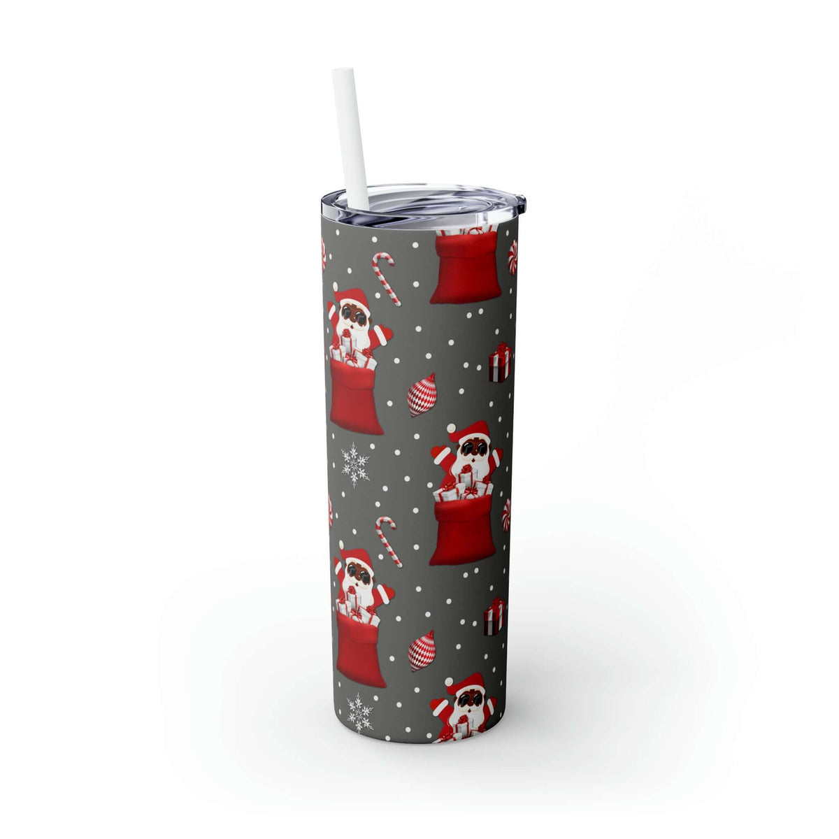 20oz Christmas Black-Santa Skinny Tumbler, Stainless Steel Skinny Tumbler | Best Deals & Free Shipping | Best Deals & Free Shipping | Best Deals & Free Shipping, Brand63