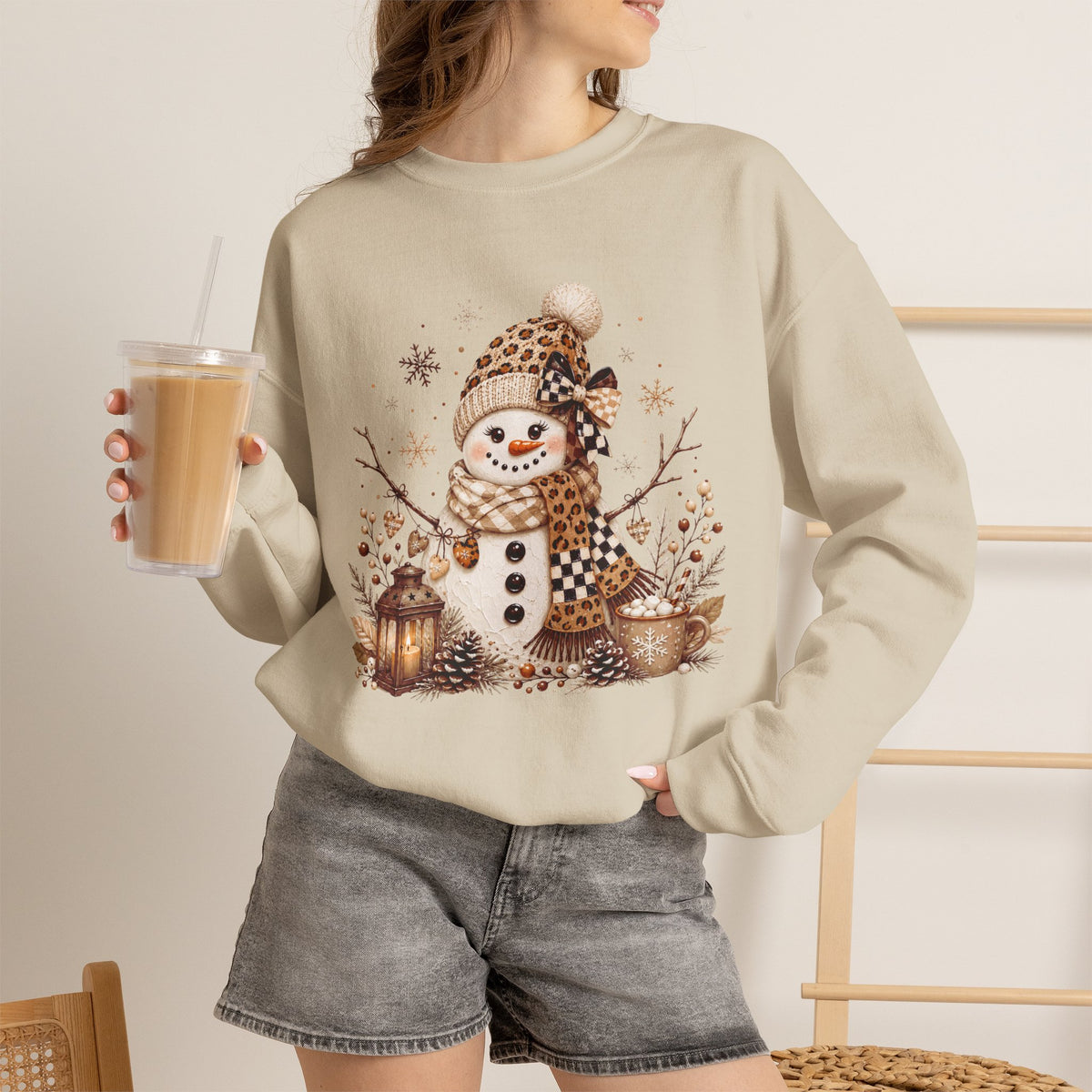 Cozy Snowman Winter Crewneck Sweatshirt