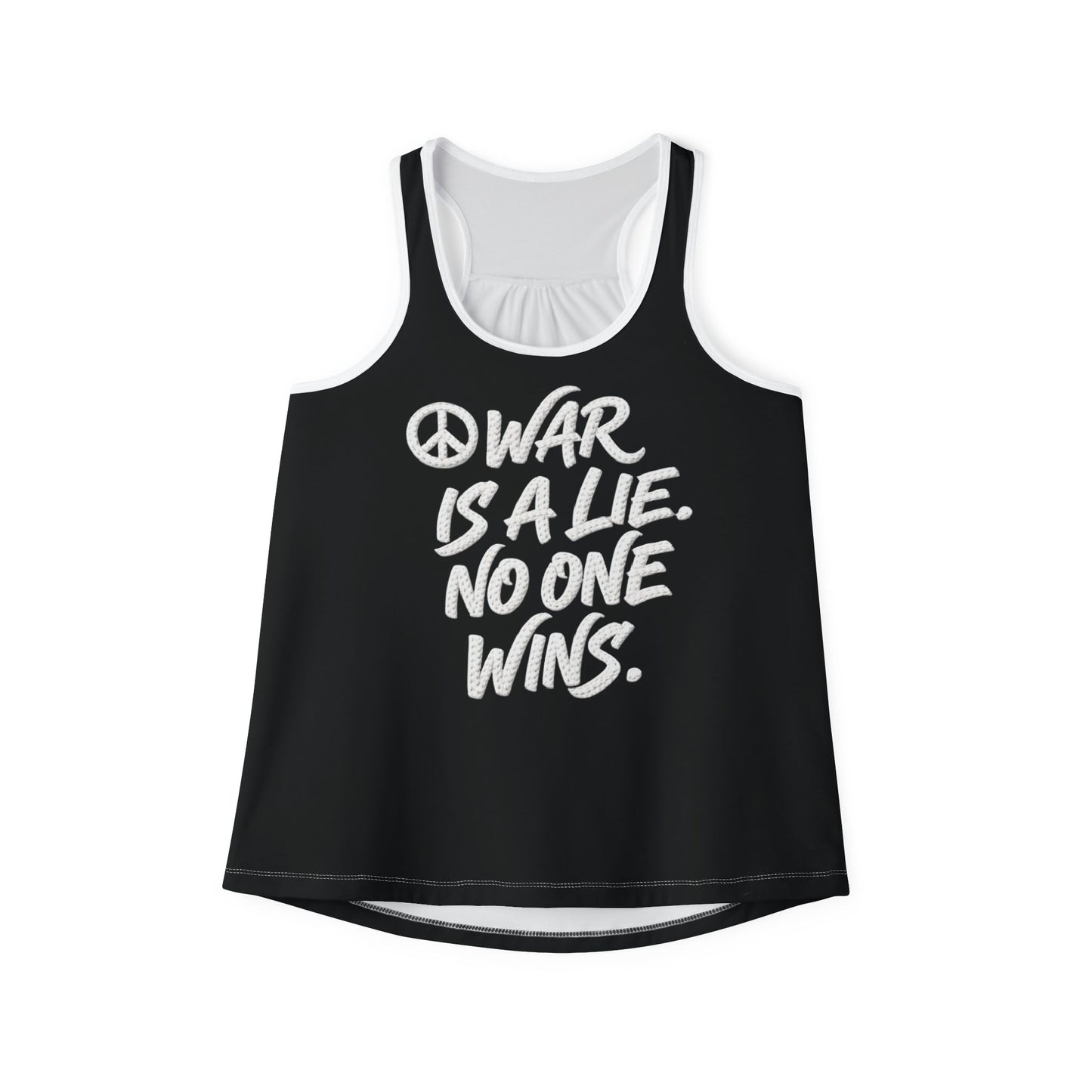 War & Peace Faux Embroidery Racerback Tank Top