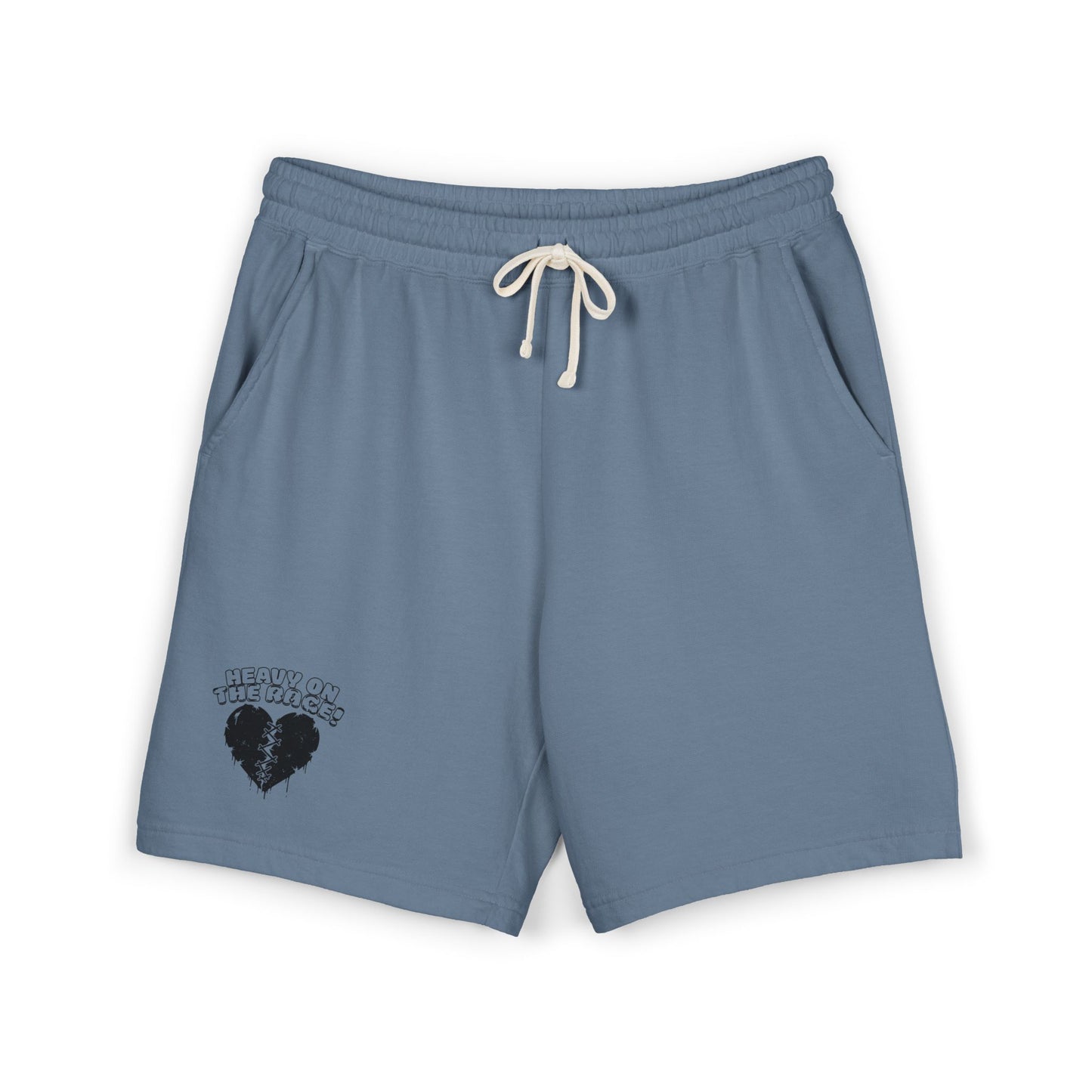 Heavy on the Rage Athletic Fleece Shorts -BE READY! (Right-Leg Print)