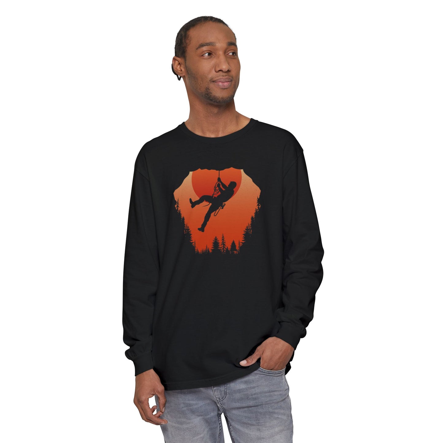 Sunset Mountain Climbing Long Sleeve Shirt
