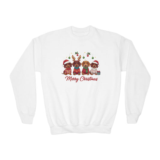 Christmas Puppy Love Youth Crewneck Sweatshirt