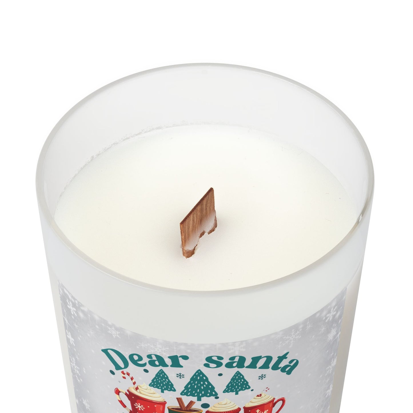 Coffee Lovers Frosted Glass Christmas Candle — 11oz