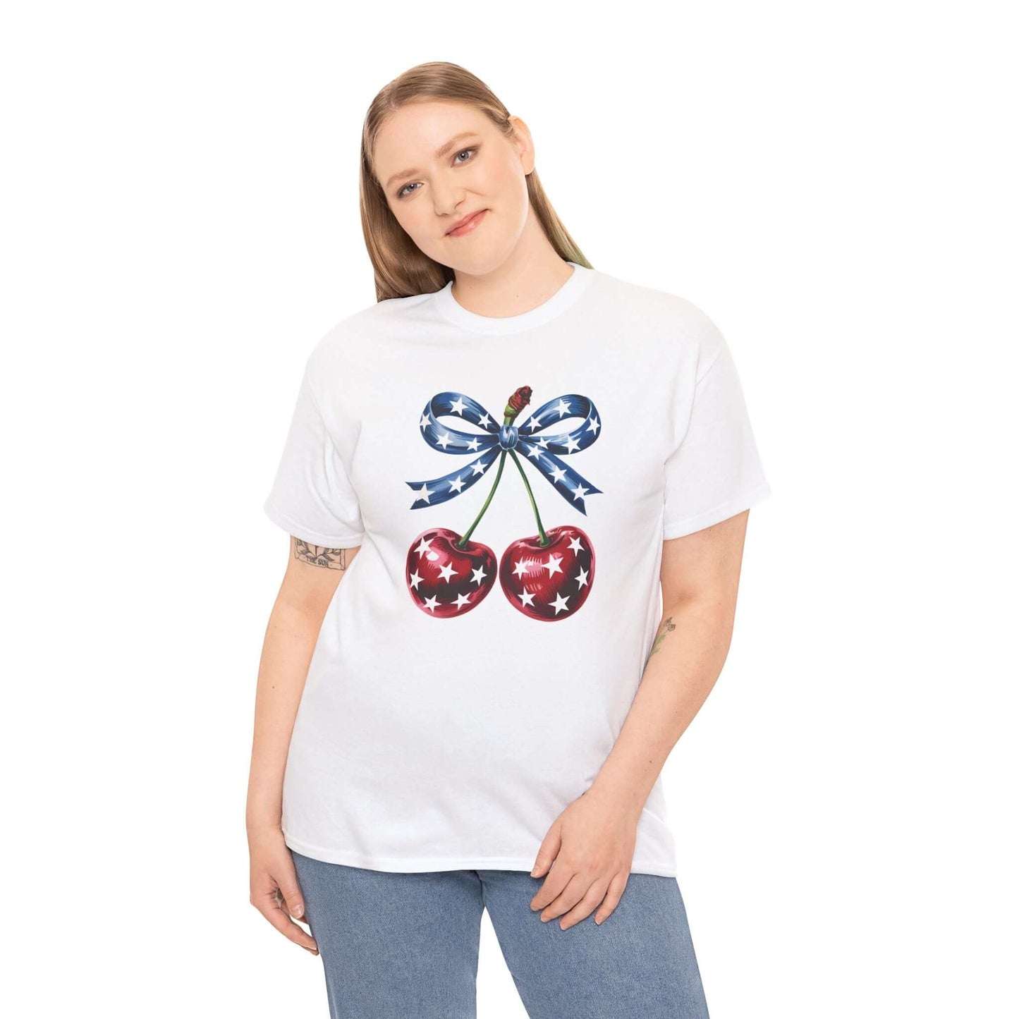 Cherries 4th Of July Women's Patriotic Tee, Brand63