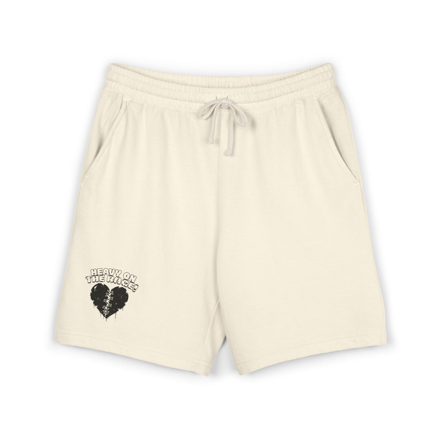 Heavy on the Rage Athletic Fleece Shorts -BE READY! (Right-Leg Print)