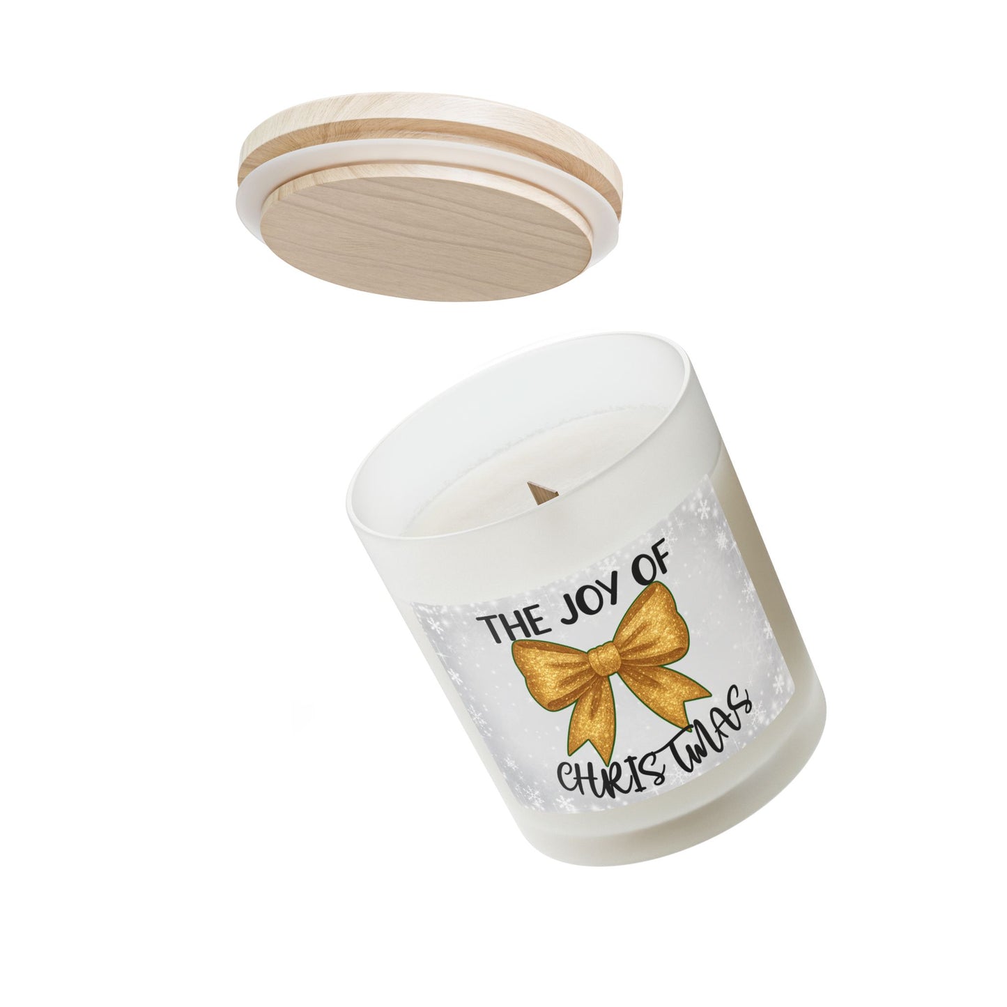 Christmas Joy Frosted Glass Christmas Candle — 11oz