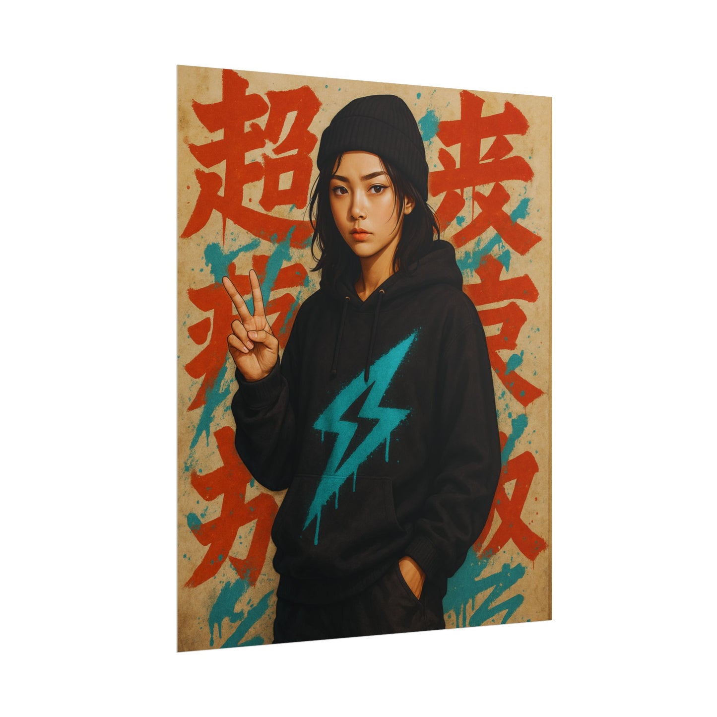 Japanese Kanji Street Art Anime Poster