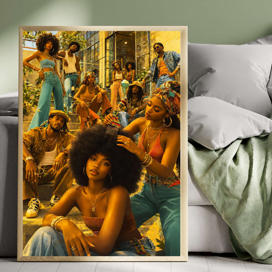 70's Black People Vibes Printable Wall Art | Afrocentric Photo, Brand63