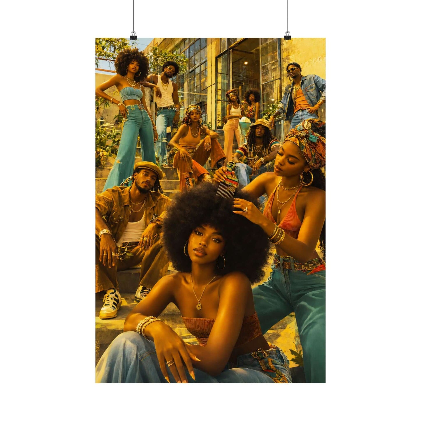 70's Black People Vibes Printable Wall Art | Afrocentric Photo, Brand63