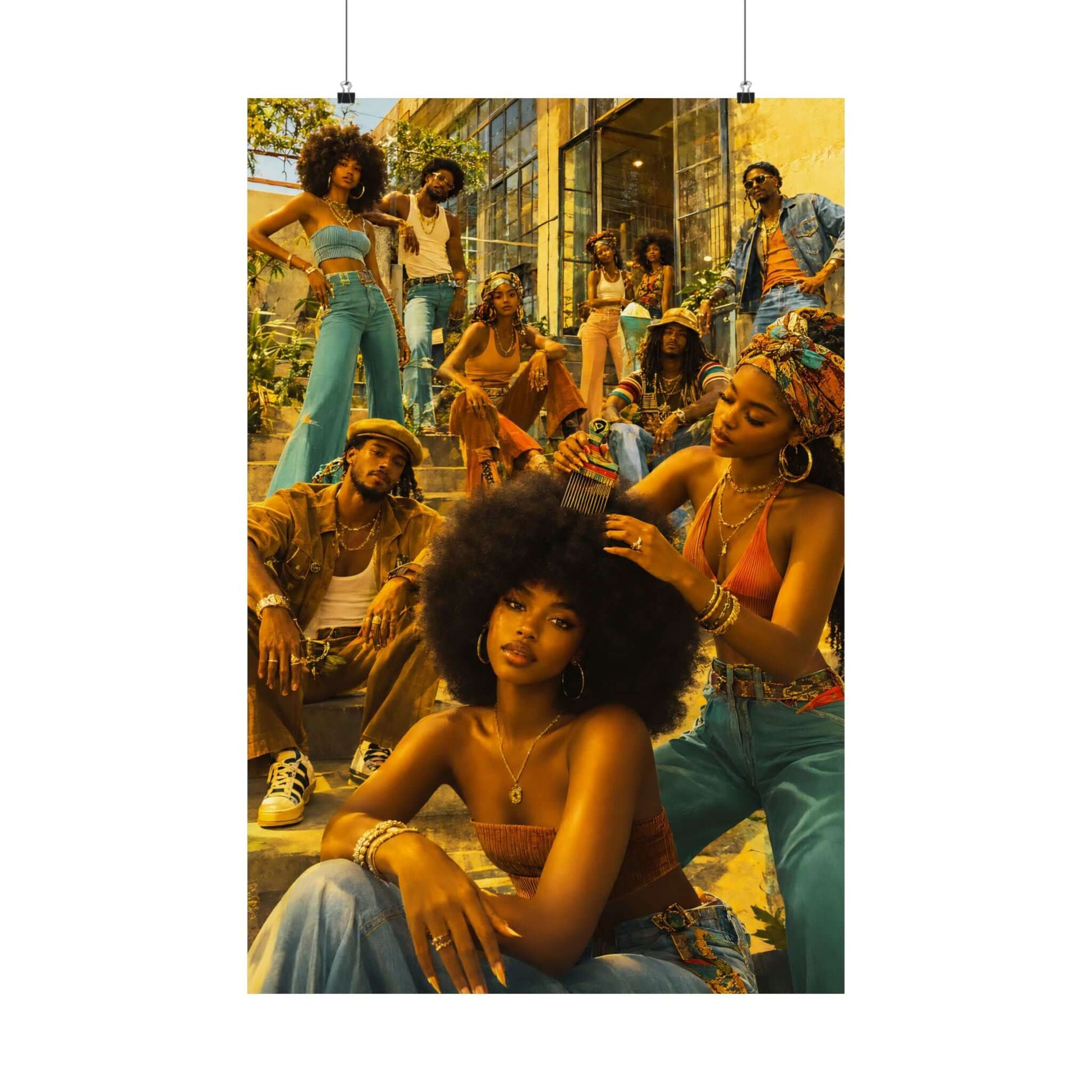 70's Black People Vibes Printable Wall Art | Afrocentric Photo, Brand63