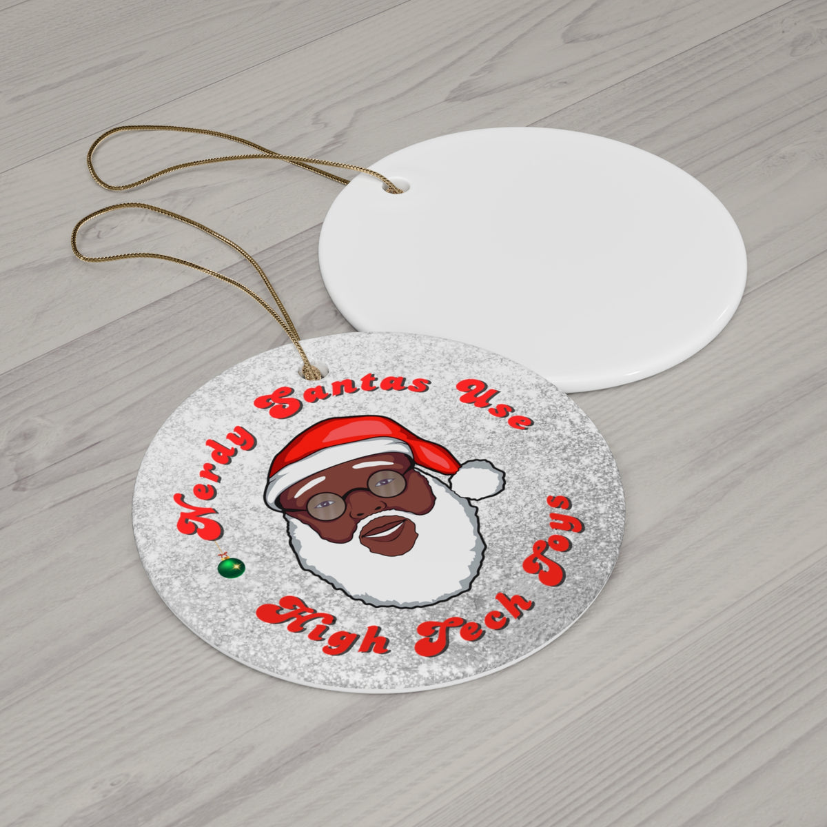 Nerdy Santa Christmas Ornament