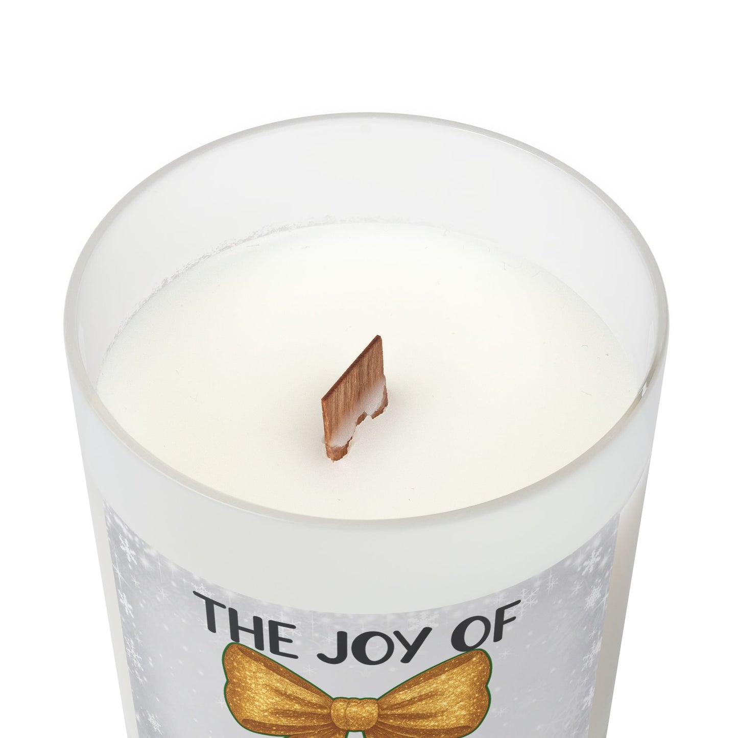 Christmas Joy Frosted Glass Christmas Candle — 11oz