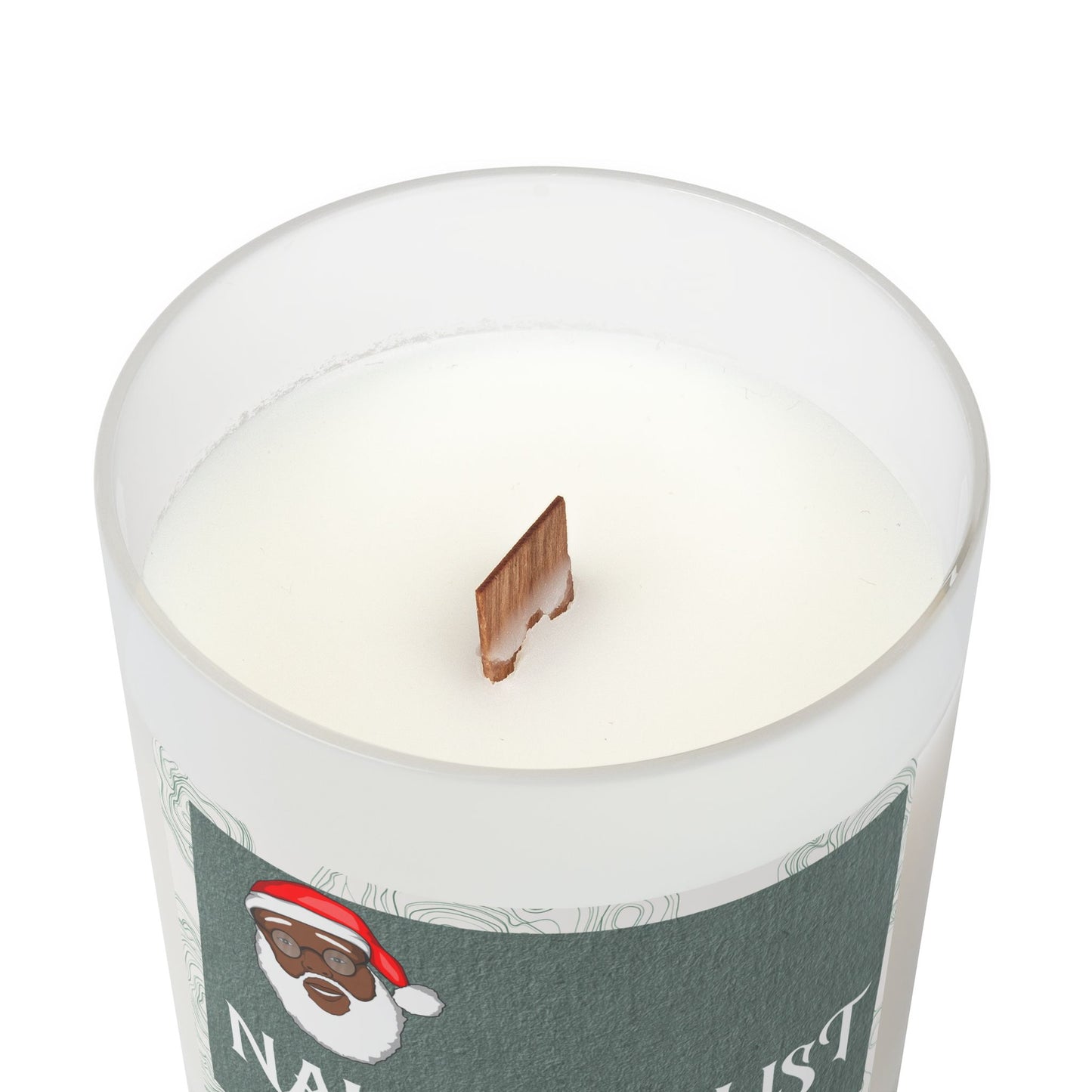 Santa's Naughty List Frosted Glass Christmas Candle — 11oz