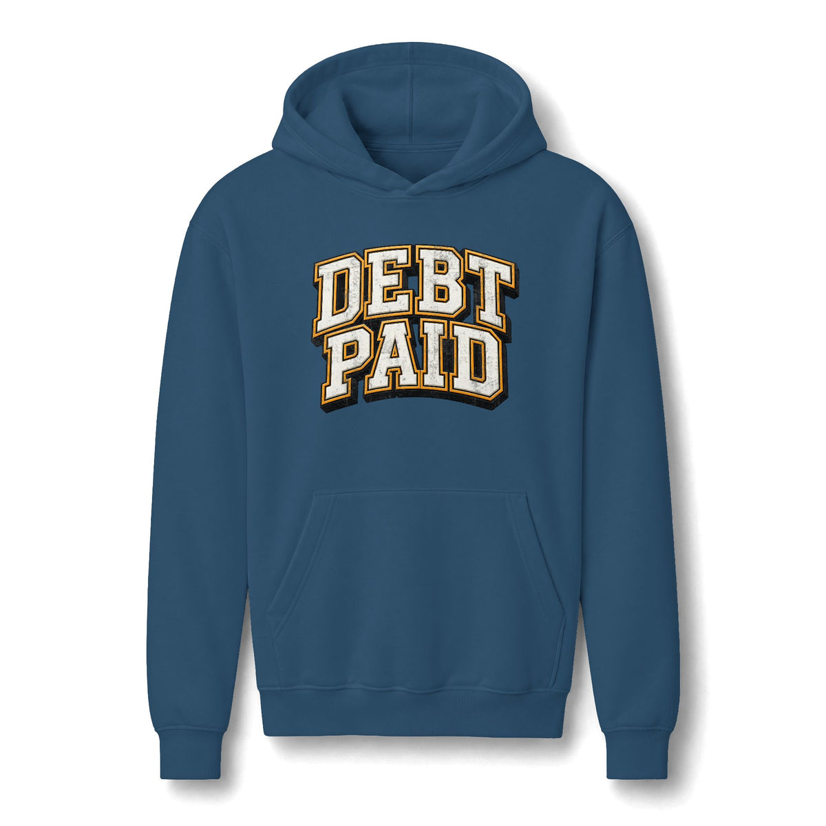 DEBT PAID Men's Graphic Hoodie | Relaxed Fit Streetwear Sweatshirt