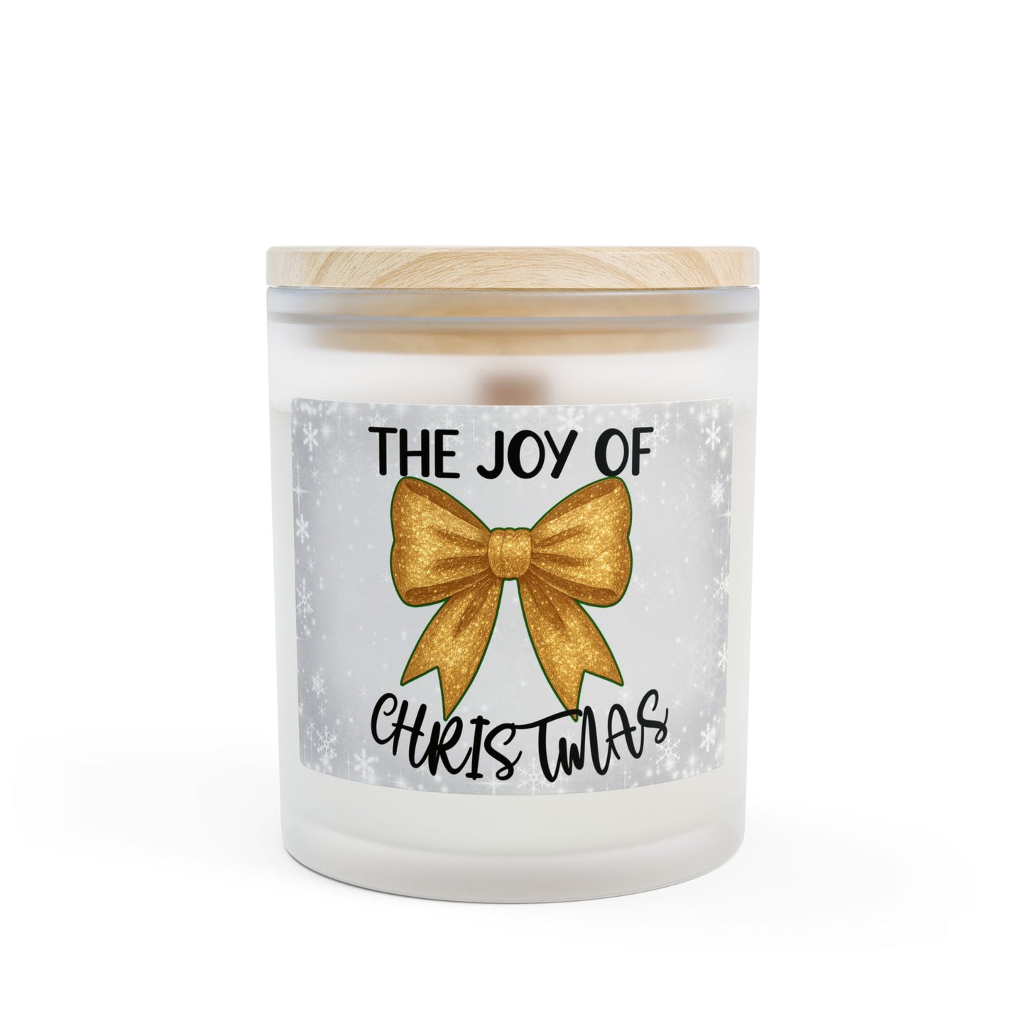 Christmas Joy Frosted Glass Christmas Candle — 11oz