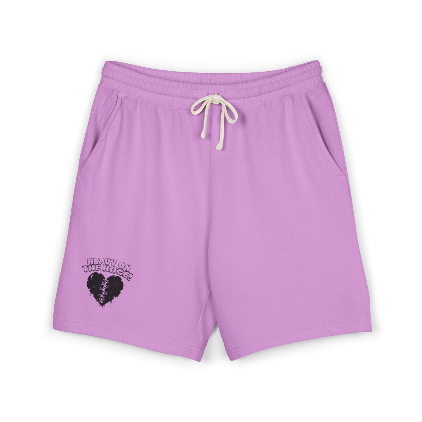 Heavy on the Rage Athletic Fleece Shorts -BE READY! (Right-Leg Print)