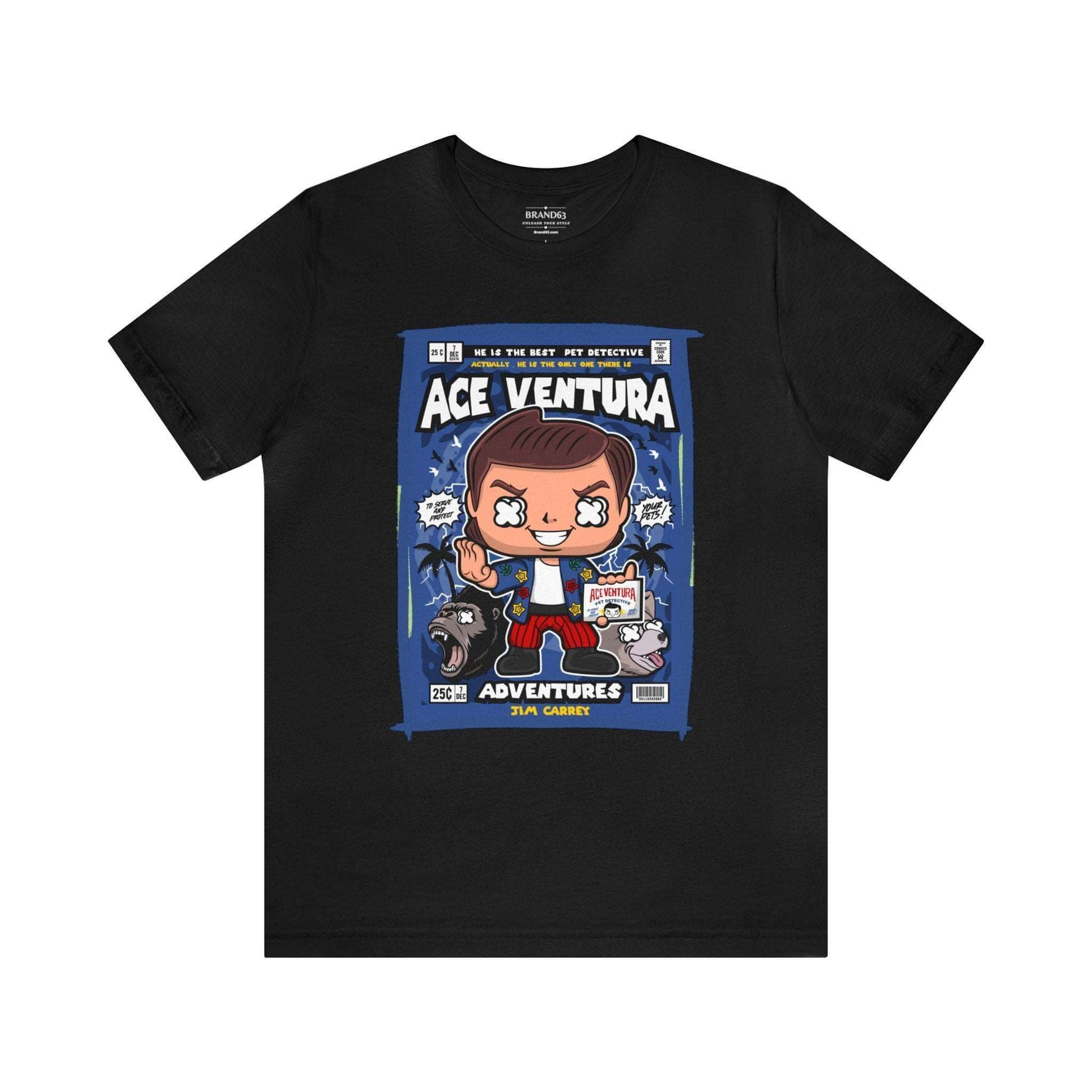 Ace Ventura Retro Comic Book-Pop Art Graphic T-shirt, Brand63
