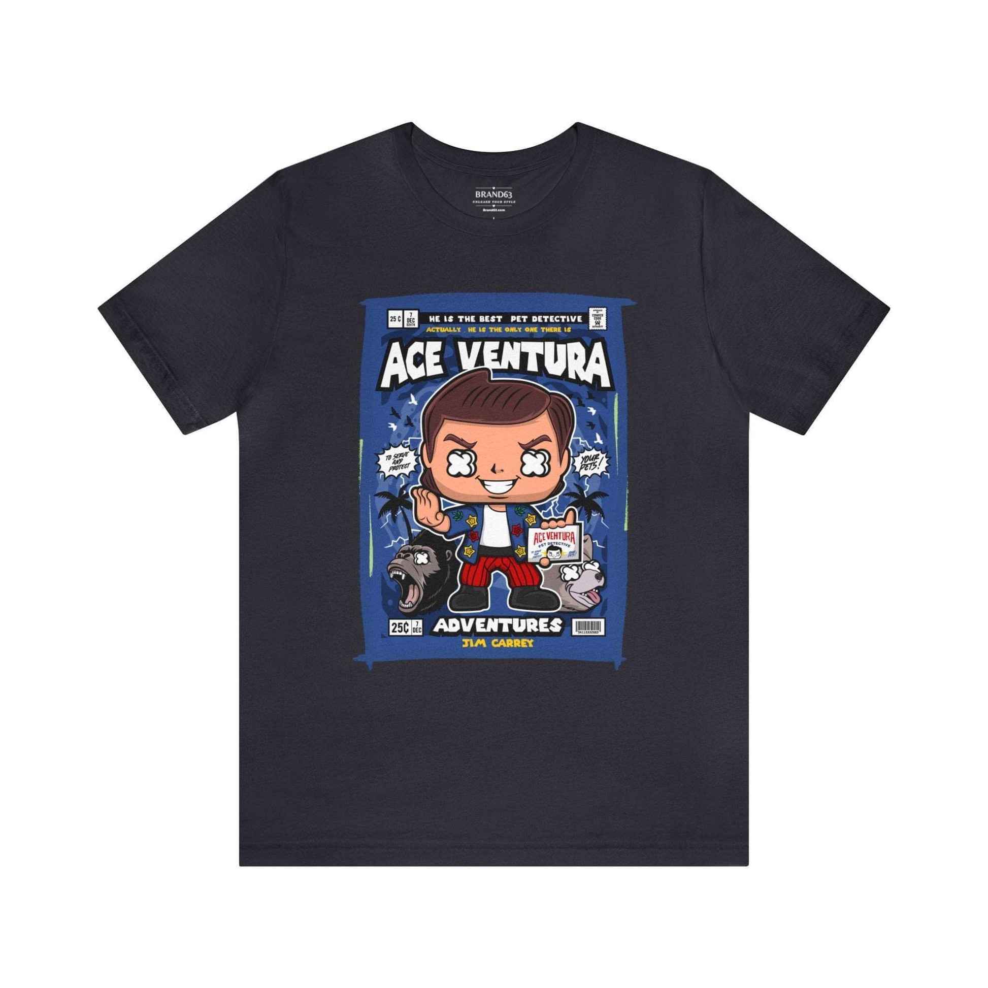 Ace Ventura Retro Comic Book-Pop Art Graphic T-shirt, Brand63