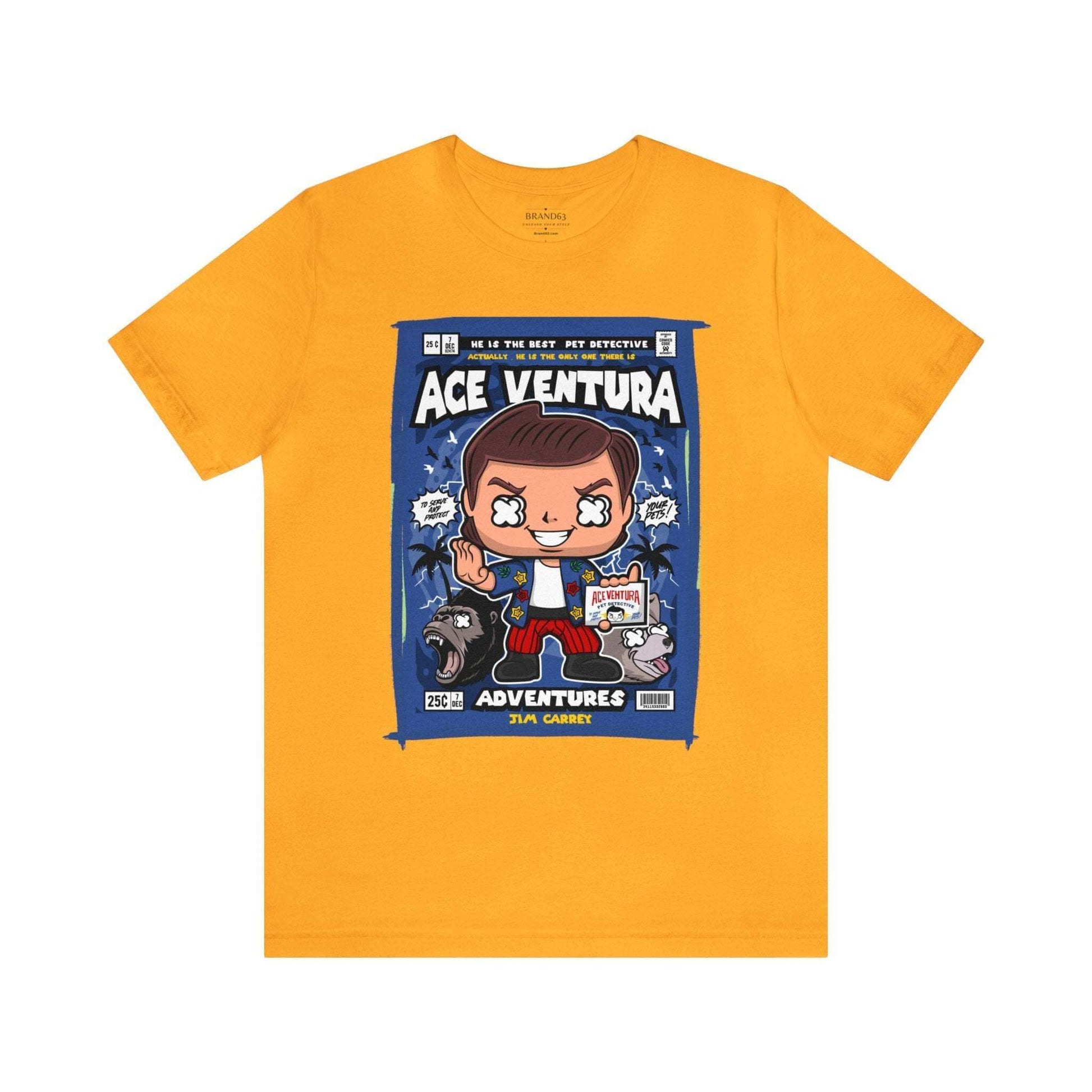 Ace Ventura Retro Comic Book-Pop Art Graphic T-shirt, Brand63