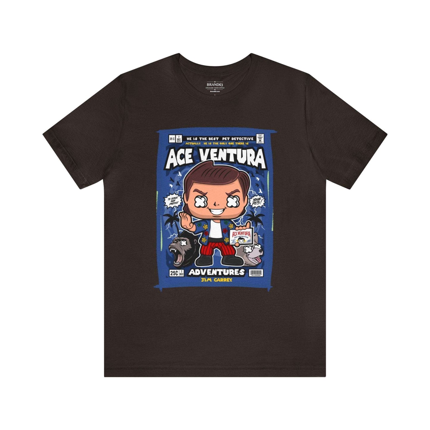 Ace Ventura Retro Comic Book-Pop Art Graphic T-shirt, Brand63