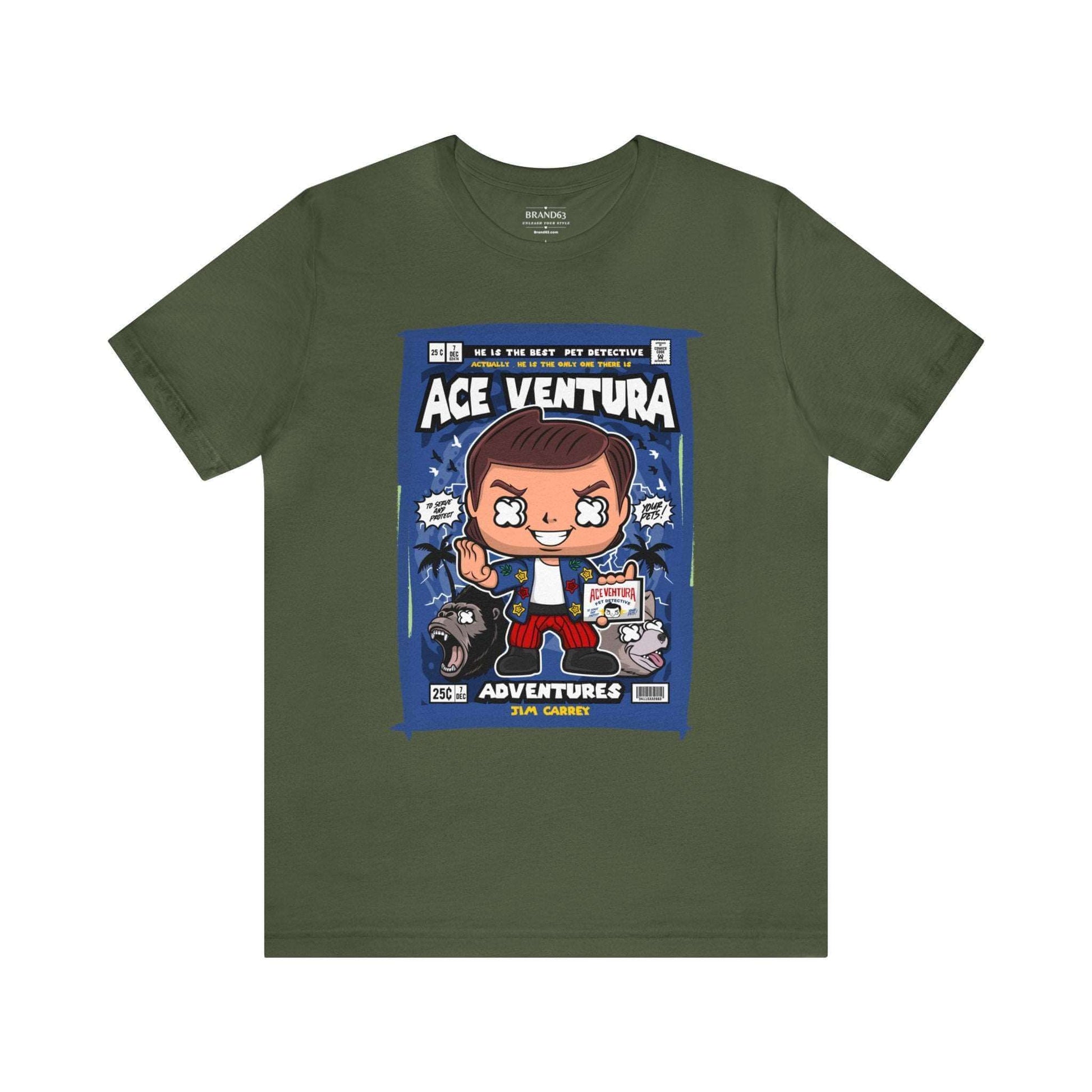 Ace Ventura Retro Comic Book-Pop Art Graphic T-shirt, Brand63