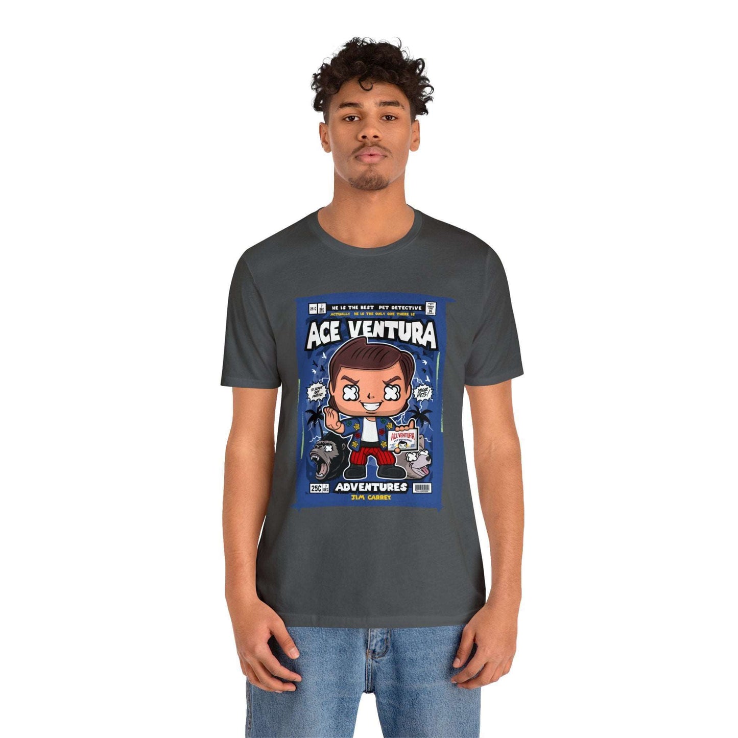 Ace Ventura Retro Comic Book-Pop Art Graphic T-shirt, Brand63