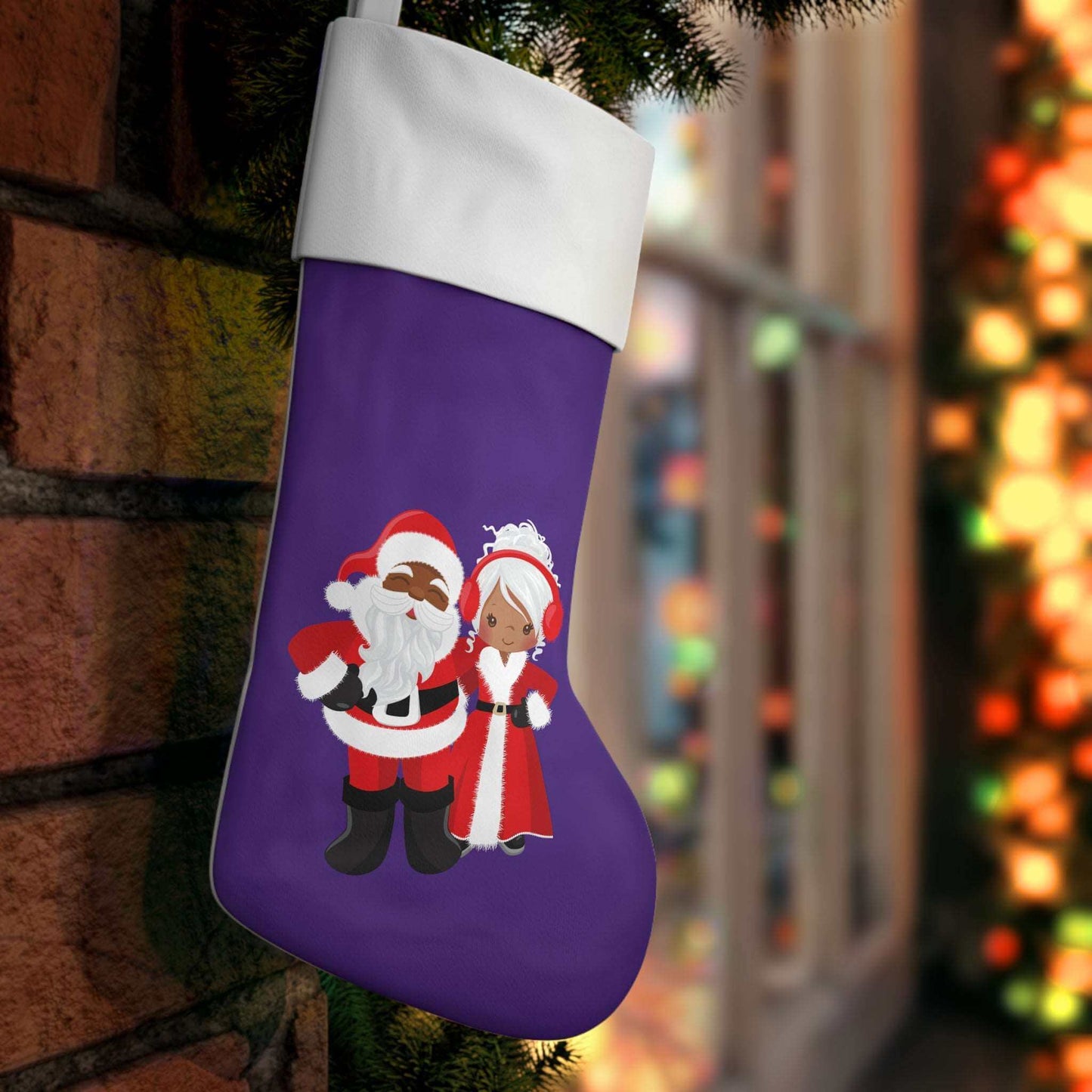 African American Santa & Mrs. Claus Holiday Stocking | Best Deals & Free Shipping | Best Deals & Free Shipping | Best Deals & Free Shipping, Brand63