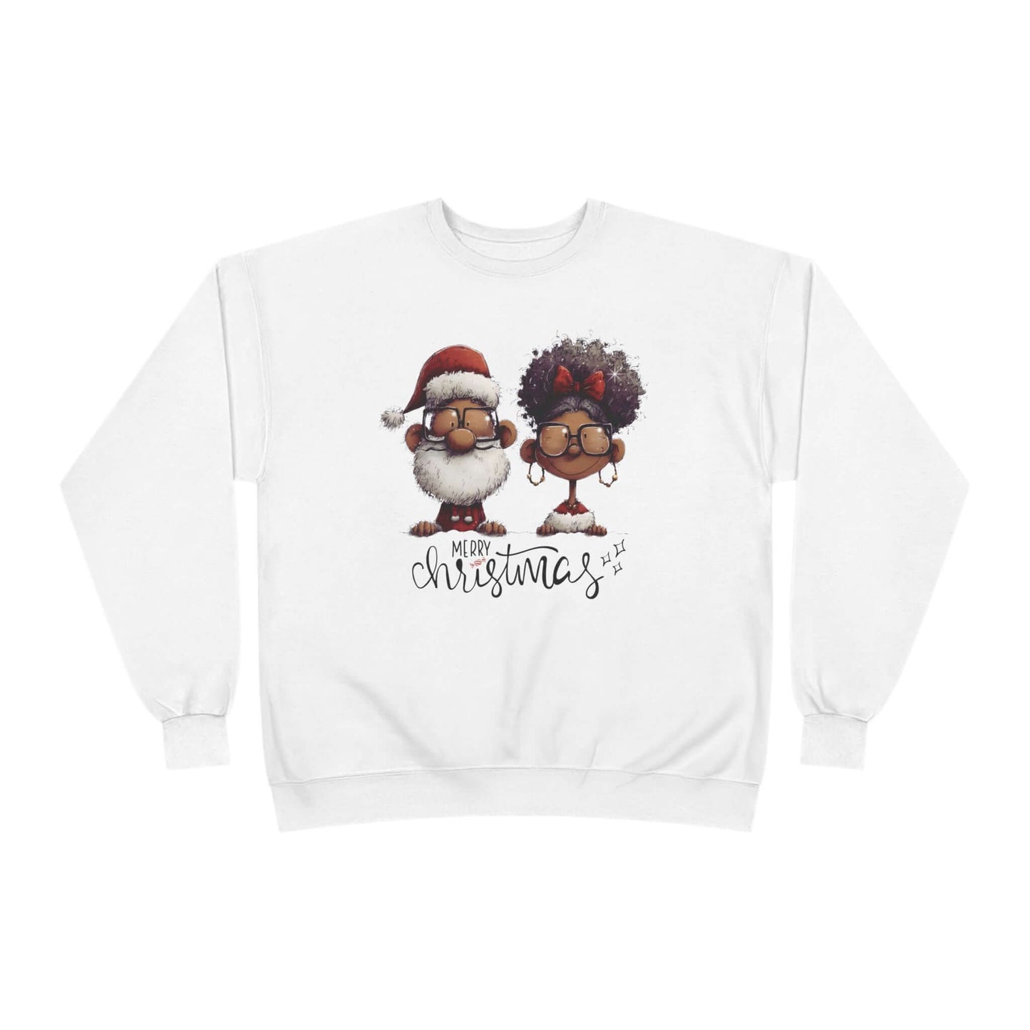 Afrocentric Christmas Black Santa & Mrs. Claus Crew Neck Sweatshirt, Brand63
