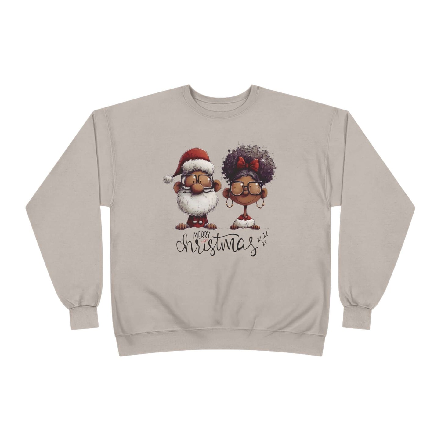 Afrocentric Christmas Black Santa & Mrs. Claus Crew Neck Sweatshirt, Brand63