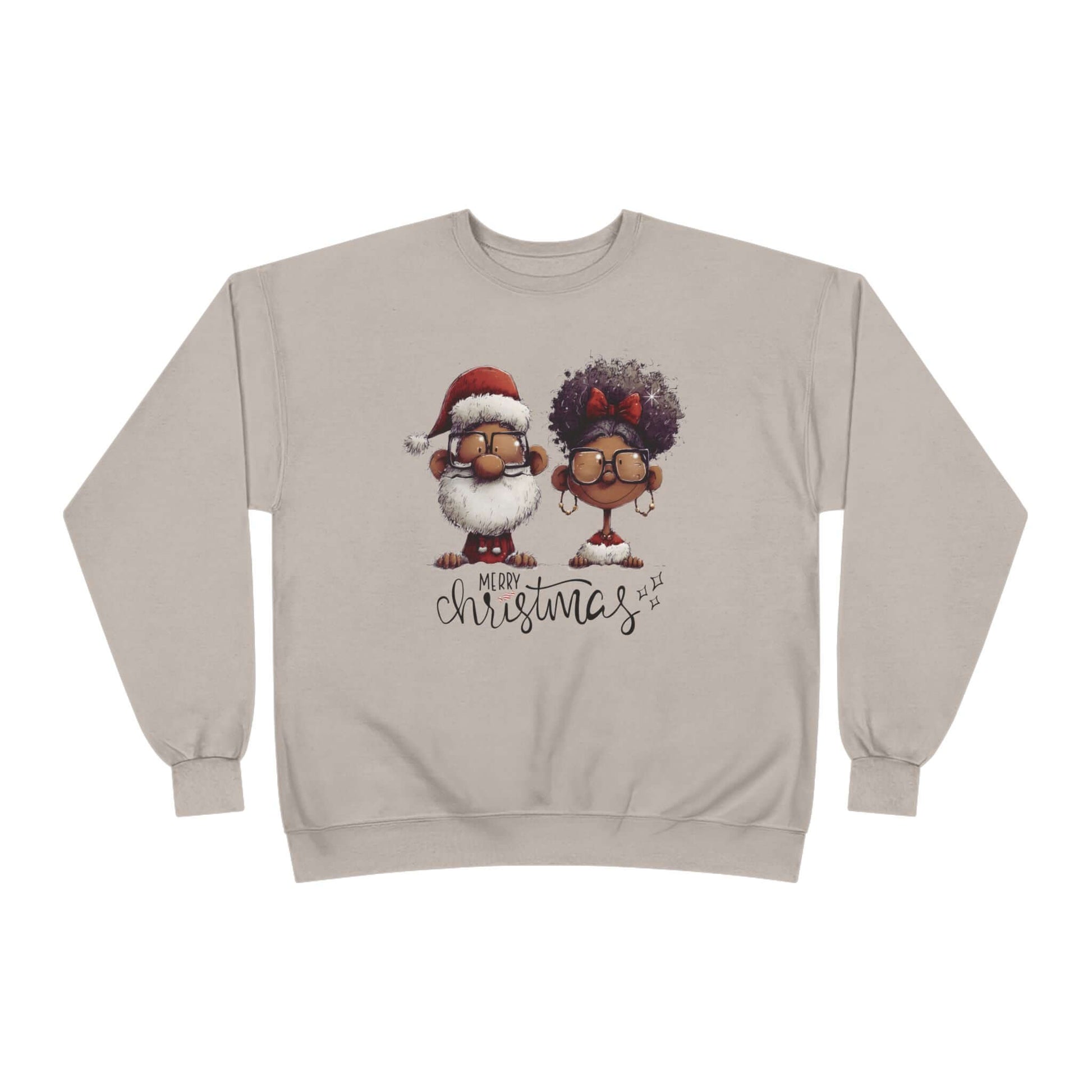 Afrocentric Christmas Black Santa & Mrs. Claus Crew Neck Sweatshirt, Brand63