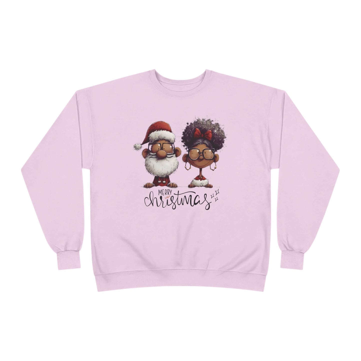 Afrocentric Christmas Black Santa & Mrs. Claus Crew Neck Sweatshirt, Brand63