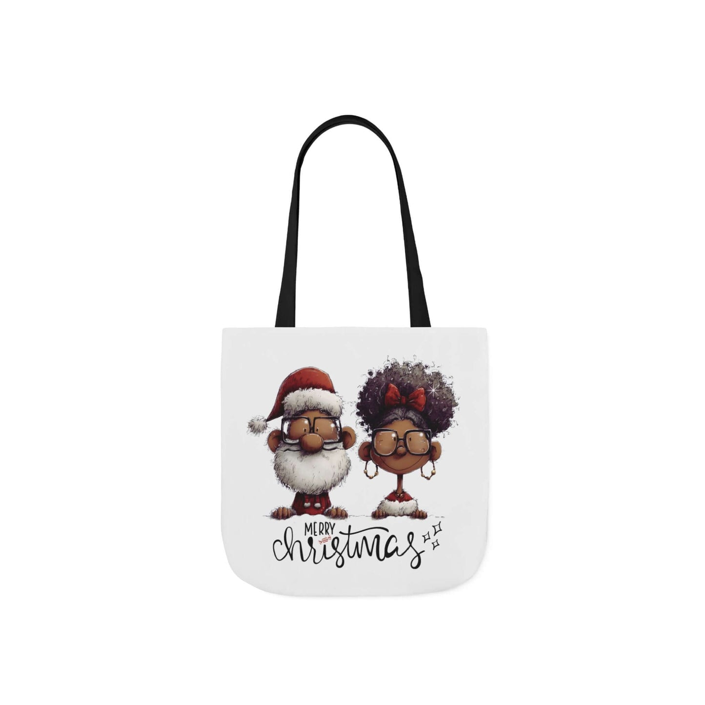Afrocentric Christmas Tote Bag – Santa & Mrs. Claus Edition (White), Brand63