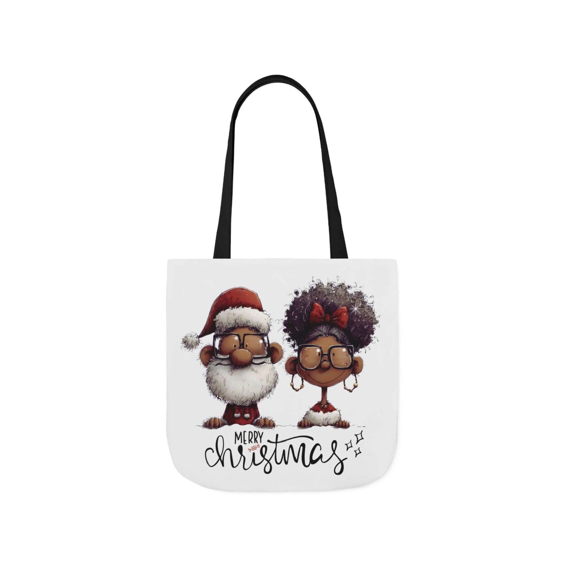 Afrocentric Christmas Tote Bag – Santa & Mrs. Claus Edition (White), Brand63
